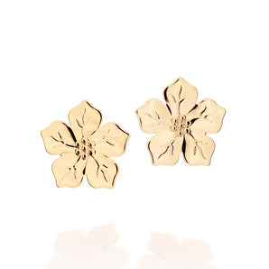 GOLD PLATED FLOWER STUD EARRING