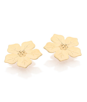 GOLD PLATED FLOWER STUD EARRING