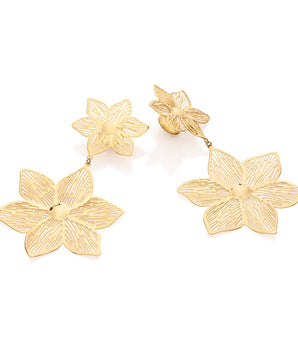 GOLD BLOOMING CASCADE MAXI EARRINGS