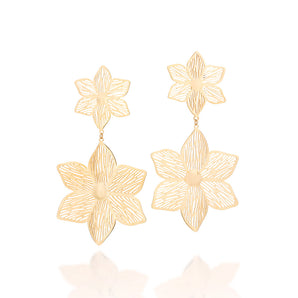 GOLD BLOOMING CASCADE MAXI EARRINGS