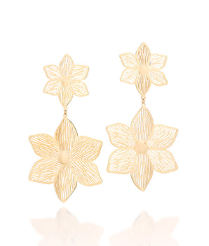 GOLD BLOOMING CASCADE MAXI EARRINGS