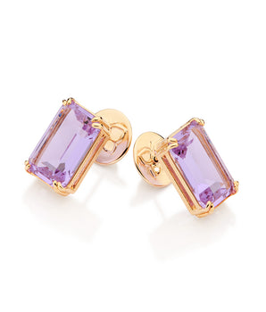 GOLD PURPLE GLOW STUD EARRINGS