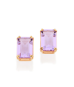 GOLD PURPLE GLOW STUD EARRINGS