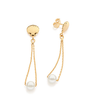 GOLD MEET ME BY THE OCEAN DANGLY EARRINGS