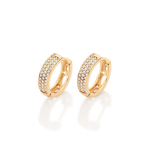 GOLD ETERNITY ARC HUGGIE EARRINGS