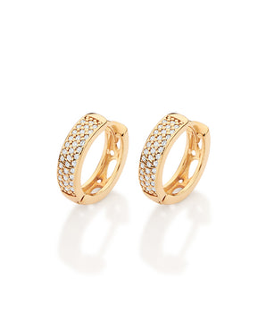 GOLD ETERNITY ARC HUGGIE EARRINGS