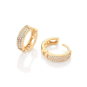 GOLD ETERNITY ARC HUGGIE EARRINGS