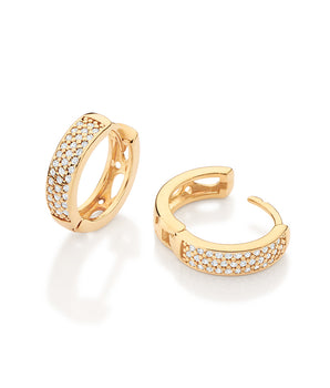 GOLD ETERNITY ARC HUGGIE EARRINGS