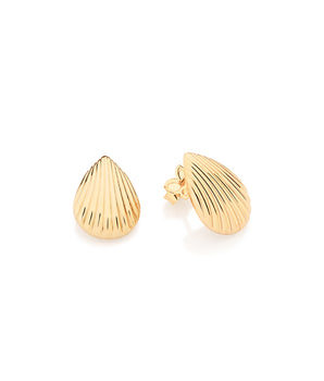 GOLD ANCIENT SHELL STUD EARRINGS