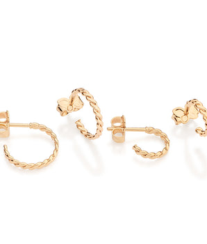 GOLD BRAIDED LEGACY HUGGIE EARRINGS KIT