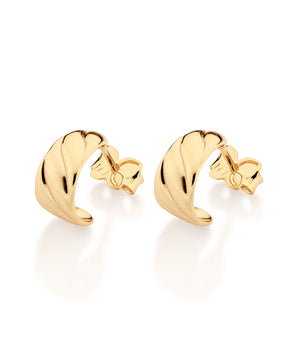 GOLD ETERNAL WAVE HUGGIE EARRINGS