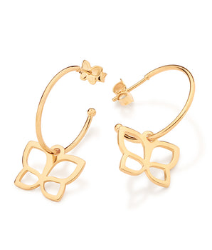 GOLD ROMMANEL BUTTERFLY HOOP EARRINGS