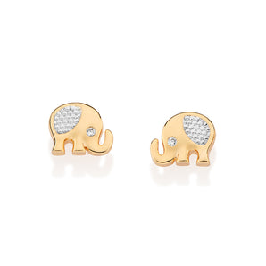 GOLD ELEPHANT STUD EARRINGS