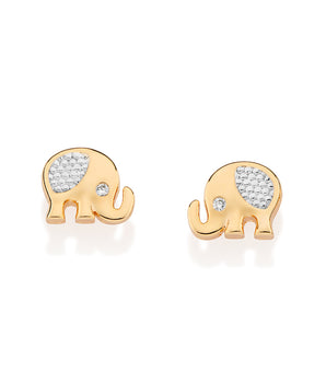 GOLD ELEPHANT STUD EARRINGS