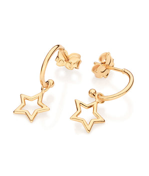 GOLD STAR SPANGLED HUGGIE EARRINGS