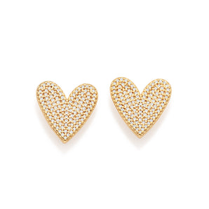 GOLD IMPERIAL HEART STUD EARRINGS