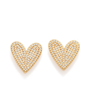 GOLD IMPERIAL HEART STUD EARRINGS