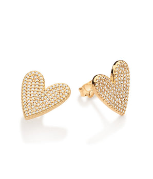 GOLD IMPERIAL HEART STUD EARRINGS