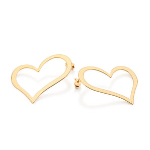 GOLD HOLLOW ORIGIN HEART MAXI EARRINGS