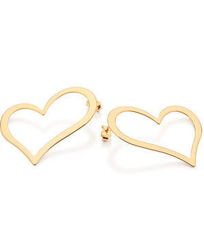 GOLD HOLLOW ORIGIN HEART MAXI EARRINGS
