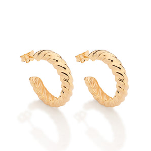 GOLD TWISTED LEGACY HOOP EARRINGS