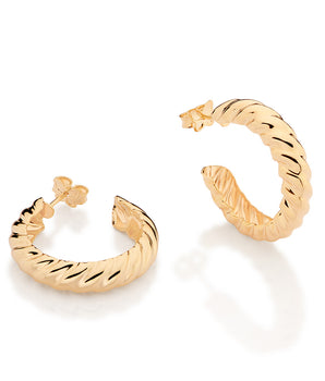 GOLD TWISTED LEGACY HOOP EARRINGS