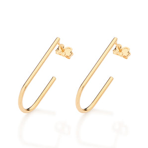 GOLD CLASSIC TIME HOOP EARRINGS