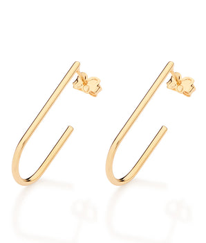 GOLD CLASSIC TIME HOOP EARRINGS