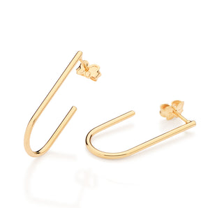 GOLD CLASSIC TIME HOOP EARRINGS