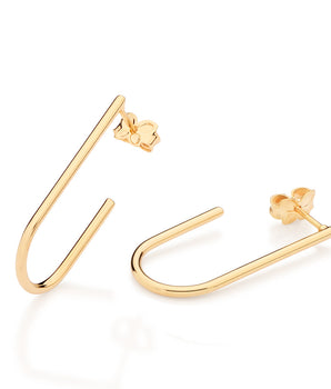 GOLD CLASSIC TIME HOOP EARRINGS