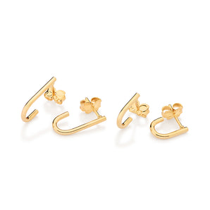 GOLD HALF OVAL HUGGIE EARRING KIT