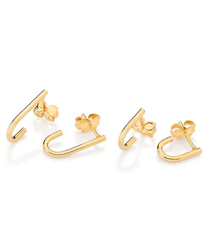 GOLD HALF OVAL HUGGIE EARRING KIT