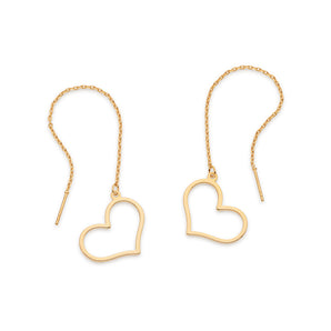 GOLD HEARTS OF MEMORY PENDULUM EARRINGS