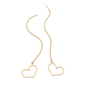 GOLD HEARTS OF MEMORY PENDULUM EARRINGS