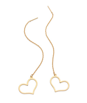 GOLD HEARTS OF MEMORY PENDULUM EARRINGS