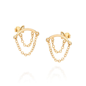 GOLD DUAL CHAINS OF TIME EARRING