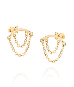 GOLD DUAL CHAINS OF TIME EARRING