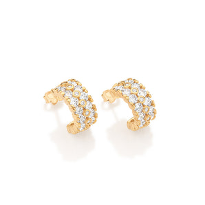 GOLD ETERNITY SHINE HUGGIE EARRINGS