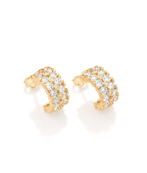 GOLD ETERNITY SHINE HUGGIE EARRINGS