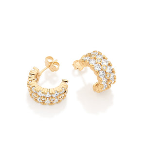 GOLD ETERNITY SHINE HUGGIE EARRINGS