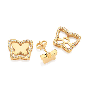 GOLD BUTTERFLY CHRONICLES STUD EARRINGS