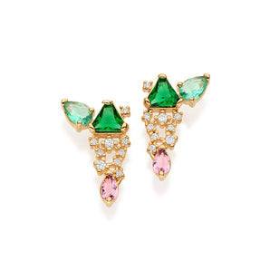 GOLD ABSTRACT HERITAGE STUD EARRINGS