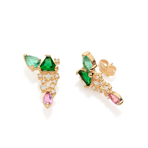 GOLD ABSTRACT HERITAGE STUD EARRINGS