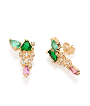 GOLD ABSTRACT HERITAGE STUD EARRINGS