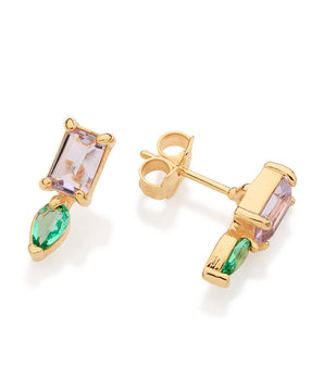 GOLD GEOMETRY OF TIME STUD EARRINGS