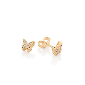 GOLD LIGHT BUTTERFLY STUD EARRINGS