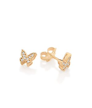 GOLD LIGHT BUTTERFLY STUD EARRINGS