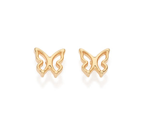 GOLD HOLLOW BUTTERFLY STUD EARRINGS