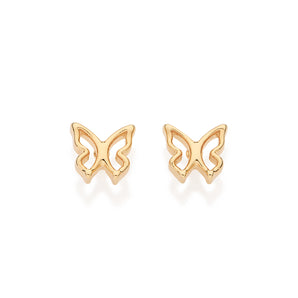 GOLD HOLLOW BUTTERFLY STUD EARRINGS