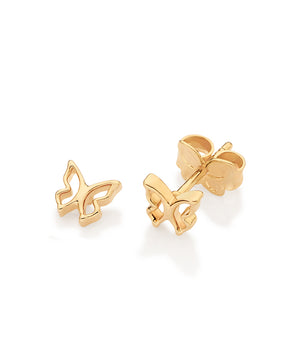 GOLD HOLLOW BUTTERFLY STUD EARRINGS